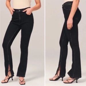 Abercrombie & Fitch Curve Love High Rise Skinny Jean Front Slit Hem
